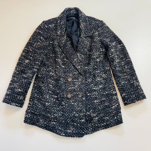 J. Jill Jacket Blazer Oversized Wool Alpaca dark academia Heritage Double Breast - Picture 1 of 9